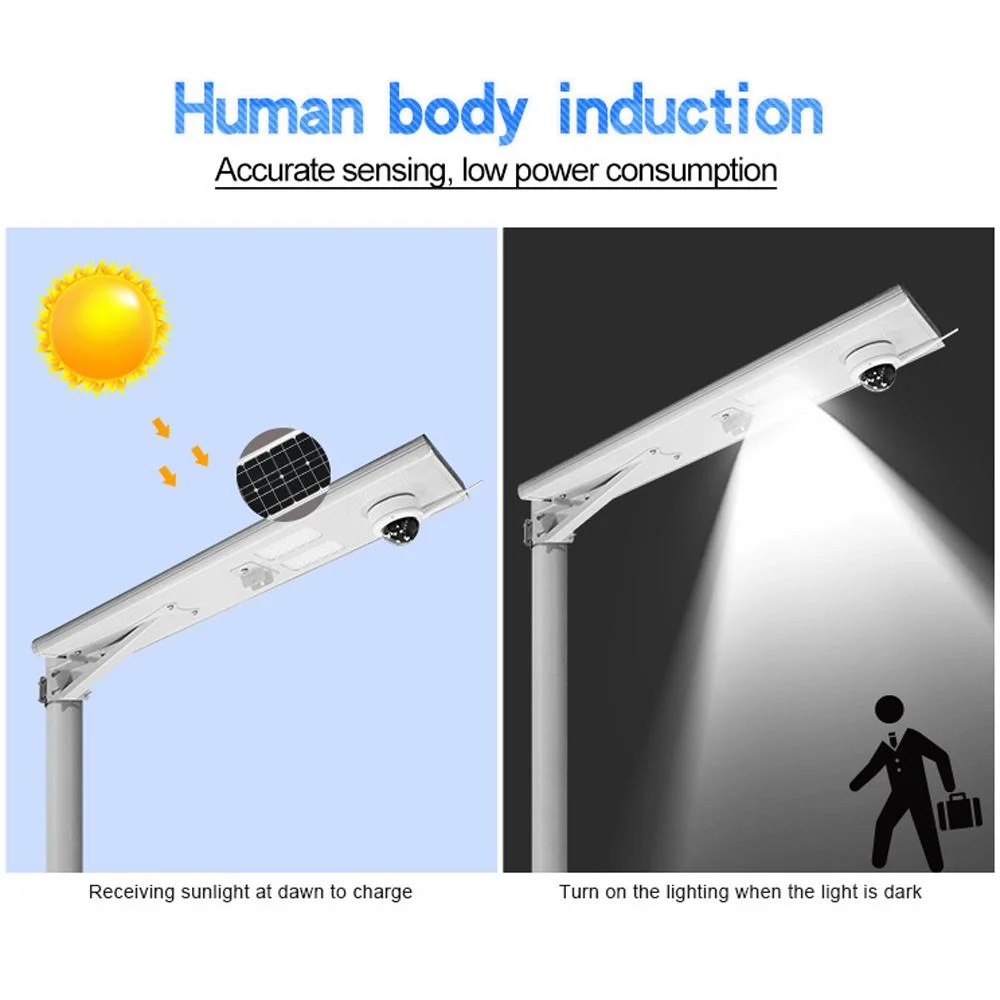  1080P CCTV Monitoring Camera 60W LED Solar Street Light