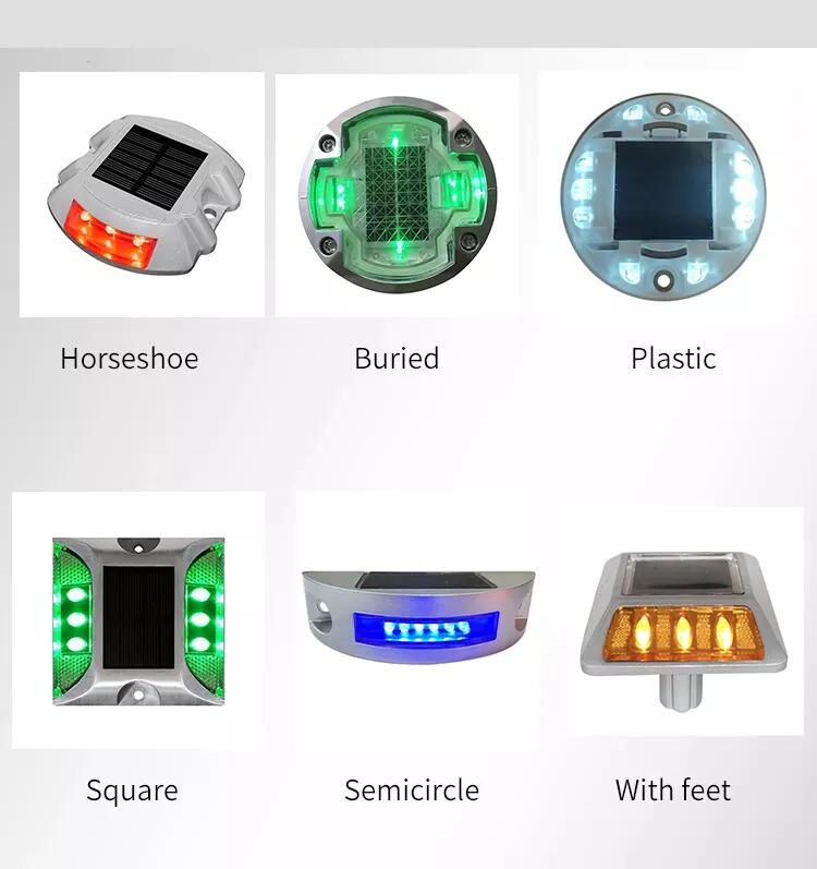 Two side cat eye Plastic round Road Stud Waterproof Solar powered Traffic Road Marker