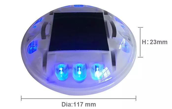 Two side cat eye Plastic round Road Stud Waterproof Solar powered Traffic Road Marker