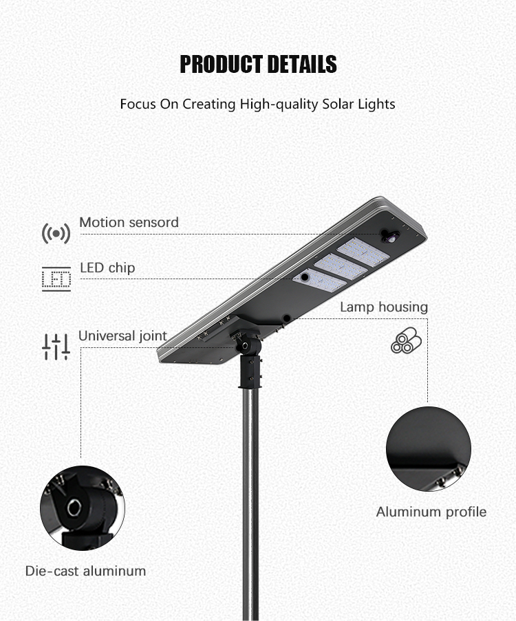 All In One Integrated Modern Solar LED Street Lights