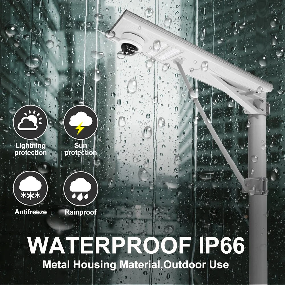  1080P CCTV Monitoring Camera 60W LED Solar Street Light