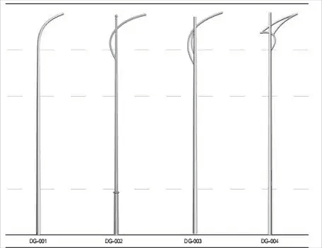 Outdoor Economic Cast Iron Galvanized Solar Lamp Poles