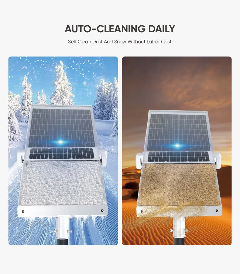 Self Cleaning Solar Street Light with 4G WiFi CCTV Camera All in One Outdoor Security Solution