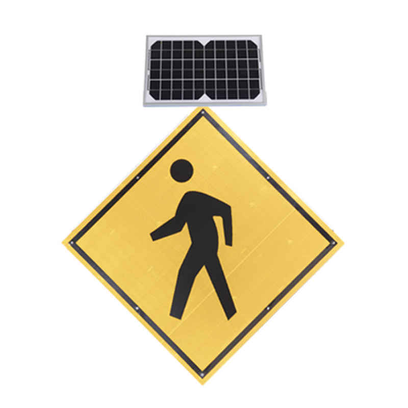 Solar Powered Led Stop Road Traffic Signs Light
