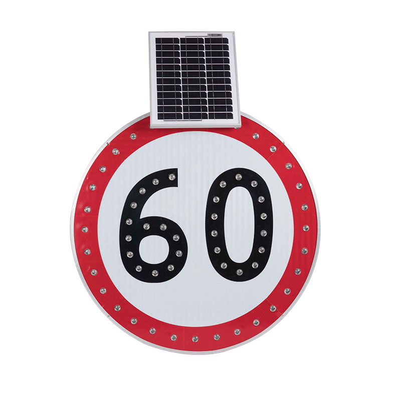 Solar Powered Led Stop Road Traffic Signs Light