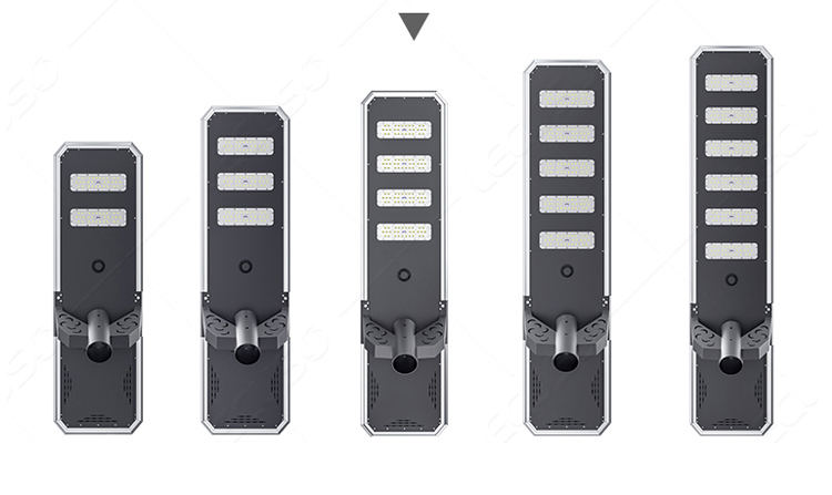 High Lumen Aluminum Alloy Microwave Sensor Solar Powered Street Light